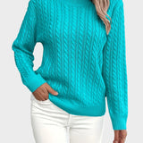 Jana™ ｜Damsk stickad tröja med flätmönster 