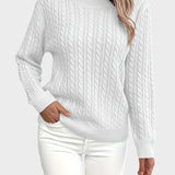 Jana™ ｜Damsk stickad tröja med flätmönster 