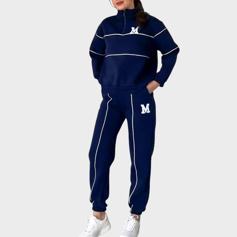 Marcela ™ ｜Lätt set av 2 delar med hoodie och linjedetaljer