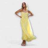 Celine ™ ｜ Rynkade ärmlösa midiklänning