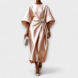 Hedviga ™ ｜Lyxiga glänsande saténkvällsklänning