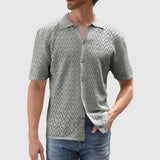 Libuše – Stickad skjorta med zigzag-mönster