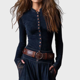 Helena | Marinblå mocka maxiklänning med bälte