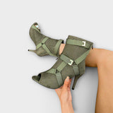 Leona™ ｜Eleganta sandaler med klack och öppen tå