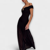 Maelie ™ ｜ Stilsäkra axelbandslösa bodycon maxiklänningar med blommönster