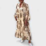 Nerina ™ ｜ Elegant Blommig Maxi Klänning