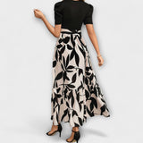 Luna ™ ｜ Sommarklänning med blommönster och rund halsringning