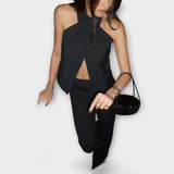 Juni ™ ｜Korsad halterneck-topp
