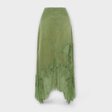 Kaia ™ ｜ Satinblus med spetskant och plisserad halsringning i set