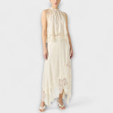 Kaia ™ ｜ Satinblus med spetskant och plisserad halsringning i set