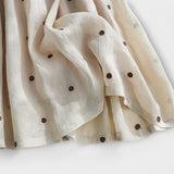 Daniela ™ ｜Lekfull prickig kjol i bomull och lin