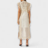 Mira ™ ｜Vävd genomskinlig organza maxiklänning