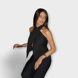 Juni ™ ｜Korsad halterneck-topp