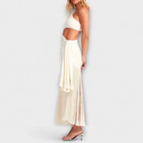 Alice ™ ｜Imponerande Maxi Klänning med Urringningar och Fransar