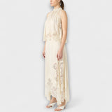 Kaia ™ ｜ Satinblus med spetskant och plisserad halsringning i set