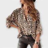 Ingrid™ ｜Moderiktig blus med leopardmönster