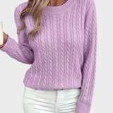 Jana™ ｜Damsk stickad tröja med flätmönster 