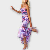 Pia ™ ｜Maxiklänning med ensidig rynkning