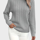 Jana™ ｜Damsk stickad tröja med flätmönster 