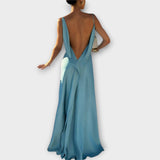 Hallie ™ ｜ Stilsäkra satäng maxiklänningar med hög slits