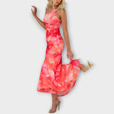 Pia ™ ｜Maxiklänning med ensidig rynkning