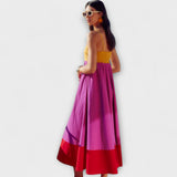 Blanka ™ ｜Klänning med axelband och färgblockering