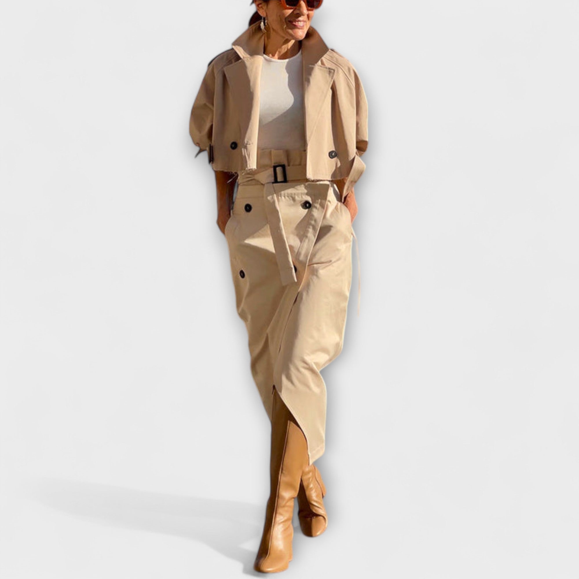 Lyra™ ｜ Elegant jacka med midikjol och fickor