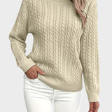 Jana™ ｜Damsk stickad tröja med flätmönster 