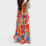 Harlow ™ ｜ Maxi klänning med blommönster och avslöjade axlar