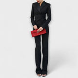 Noa ™ ｜ Svart kavajset med pärlor och bar rygg