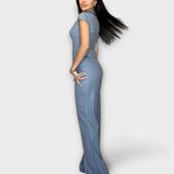 Ivy™ ｜ Stilig topp med V-ringning och byxset