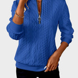 Alena™| Damstickad tröja med dragkedja