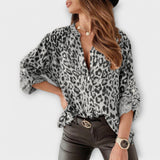 Ingrid™ ｜Moderiktig blus med leopardmönster