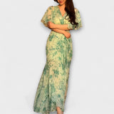 Lana ™ ｜Stiliga blommiga klänningar med V-ringning