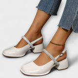 Celandra ™ ｜ Mary Janes med glittrande remmar och blockklack