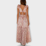 Elin ™ ｜ Maxi klänning med volanger och utskärningsdetaljer