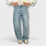 Fable™ | Shine Denim Jeans i Balloon Carpenter-stil