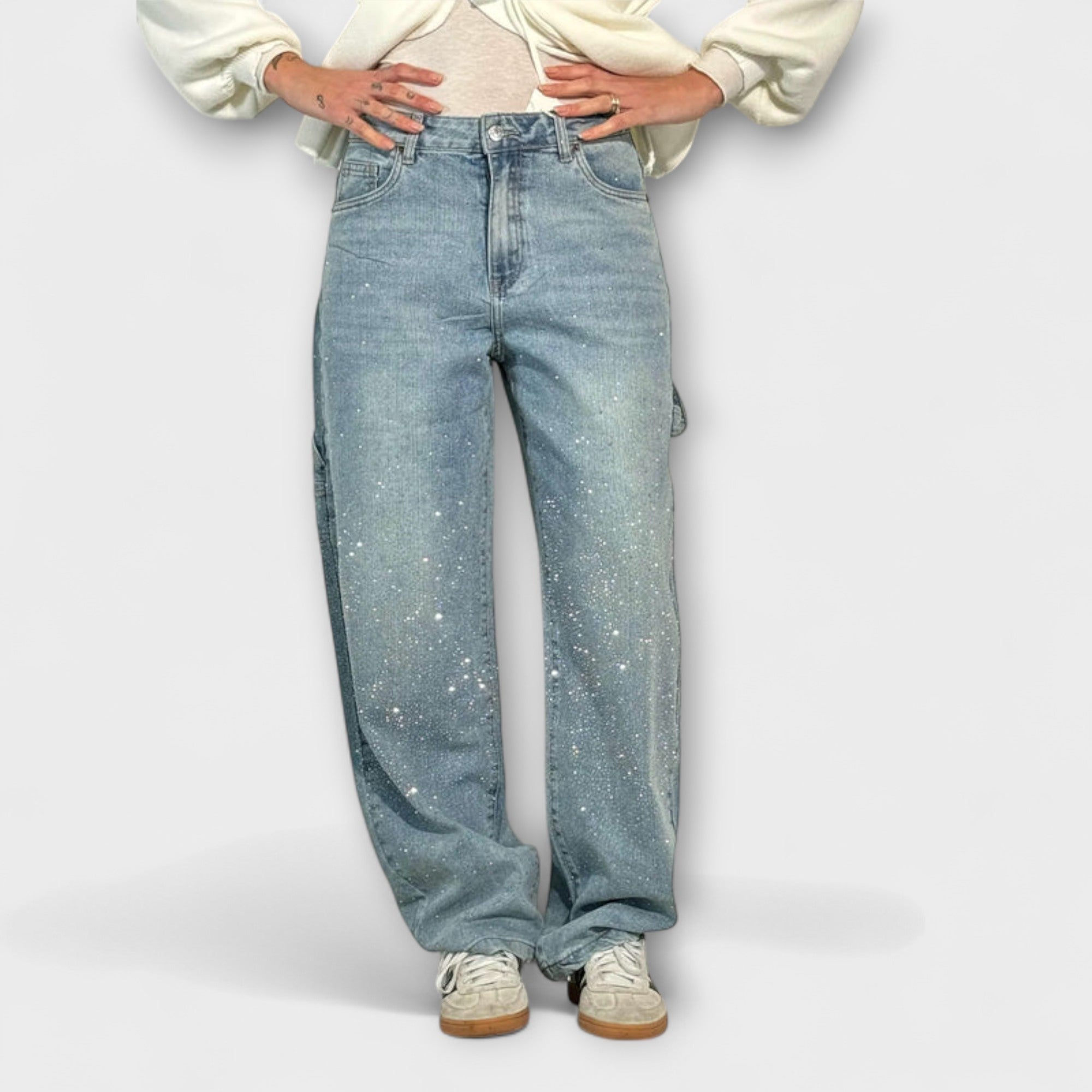 Fable™ | Shine Denim Jeans i Balloon Carpenter-stil
