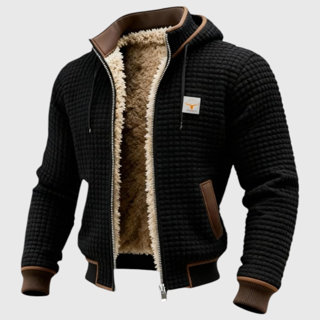 Boris | Retrojacka med rutigt mönster på högra sidan