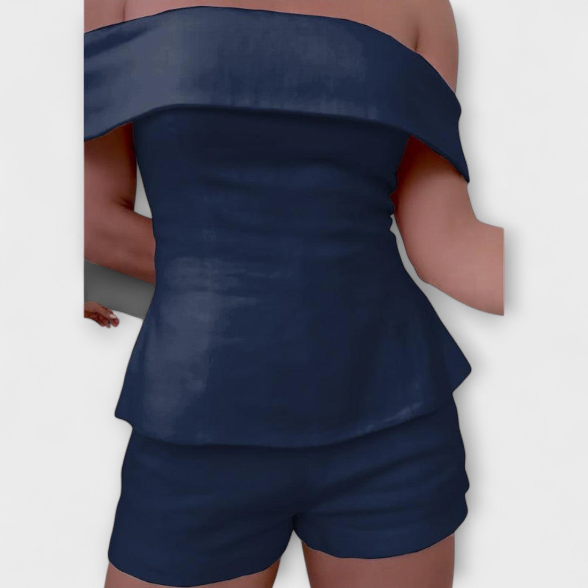 Olivia ™ ｜Vit bomull- och linne-set i två delar