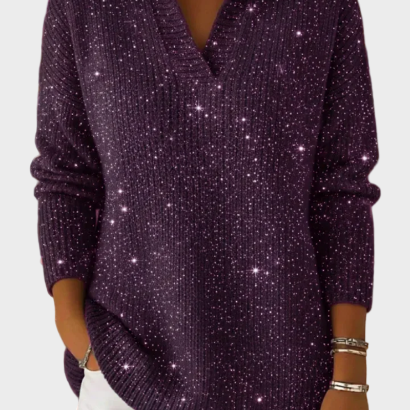 Livia – Jultröja med glittrande festdetaljer