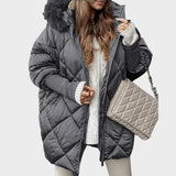 Denisa™ ｜Dams midi parka med stickade ärmar 