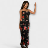 Etela ™ ｜Bodycon-klänning med axelband och blommönster 