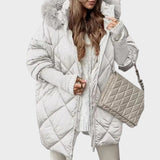 Denisa™ ｜Dams midi parka med stickade ärmar 