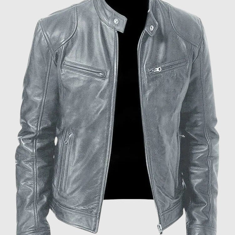 Henry - Avslappnad läderjacka för män