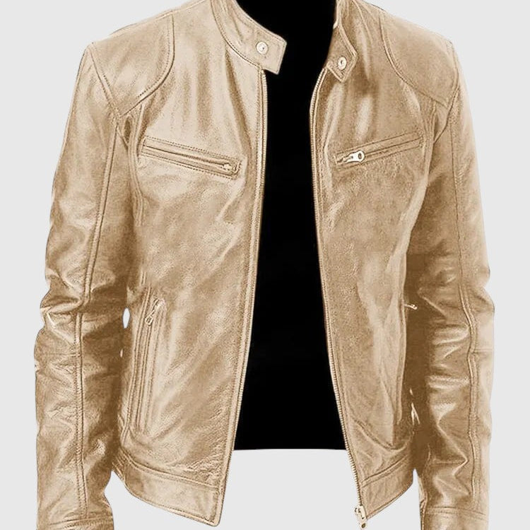 Henry - Avslappnad läderjacka för män