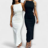 Eunika ™ ｜Stilrena ärmlösa smala långa klänningar