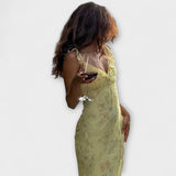 Evka ™ ｜Kryptografisk blommönster maxi klänning