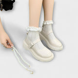 Perla™ ｜- Lyxiga pärl-Mary Jane läderskor