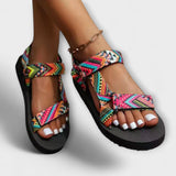 Nora™ ｜Sommar platta dam sandaler av hampa rep